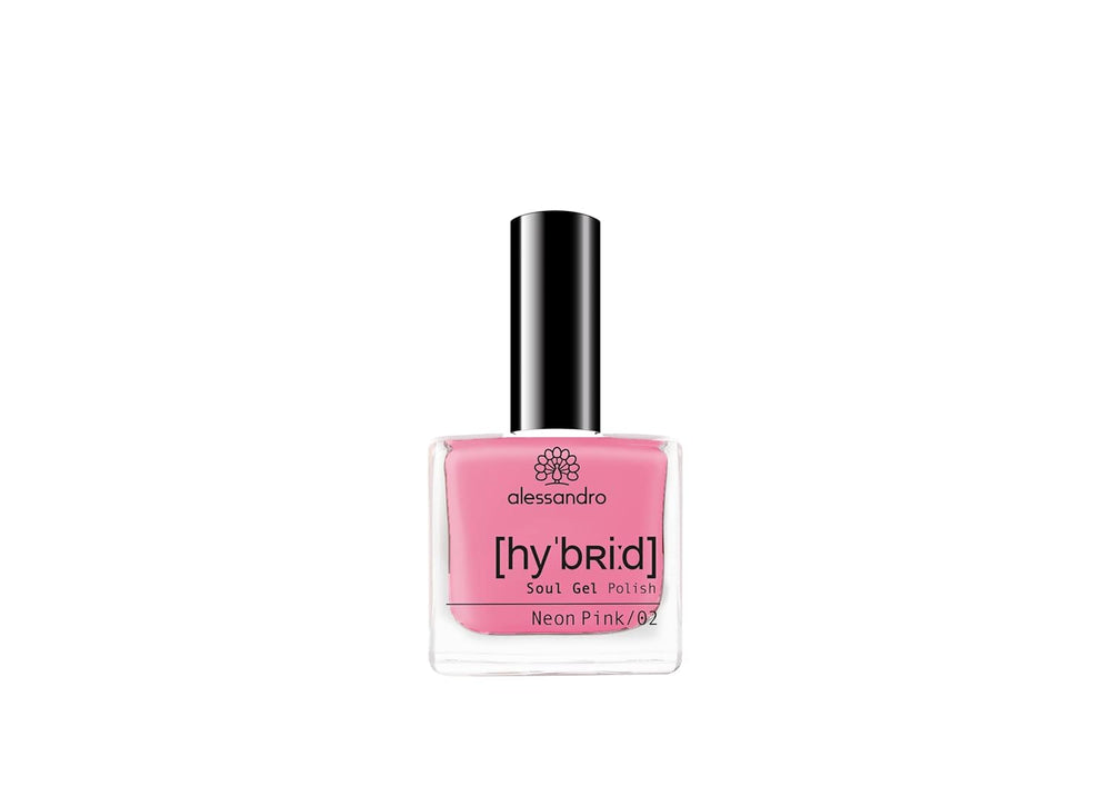 Smalto per unghie HYBRID alessandro Pink Melon - vibrante tonalità di rosa con fini particelle glitter - Unghie perfette in soli 3 passaggi, senza LED - dura fino a 10 giorni! 8 ml