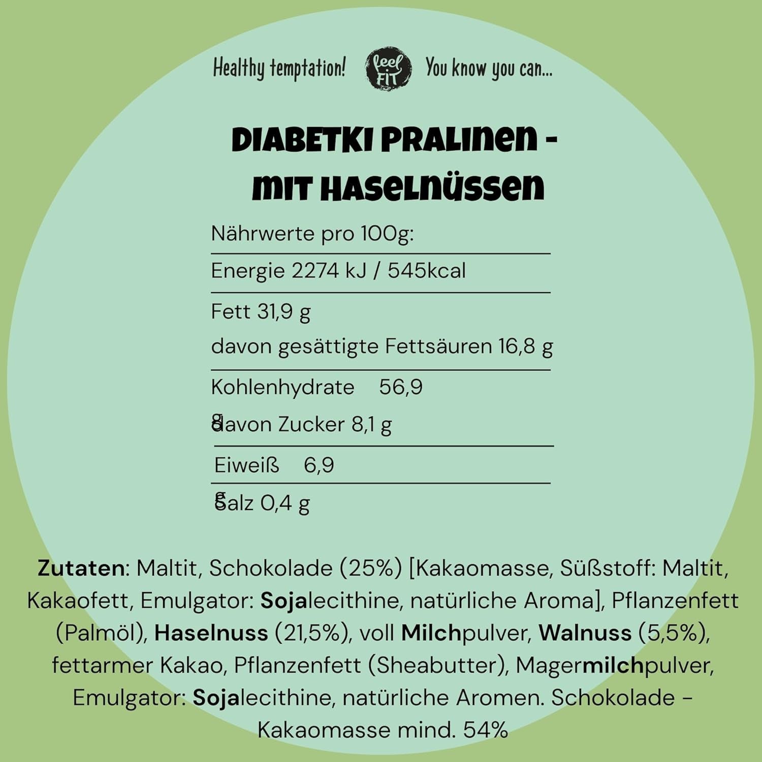 Praline cu alune DIABETKI, ciocolată fără zahăr, dulciuri delicioase pentru consumatori conștienți și diabetici, gustări fără gluten și vegetariene 100g