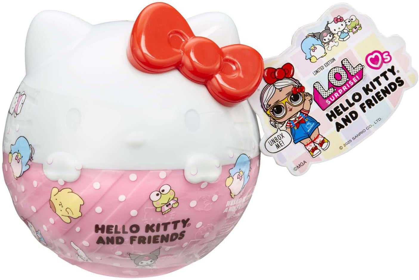 LOL Surprise! Iubește Hello Kitty și prietenii - 1 păpușă cu 7 surprize, selecție aleatorie, 8 obiecte de colecție, pentru copii cu vârsta de 4 ani și peste, roz