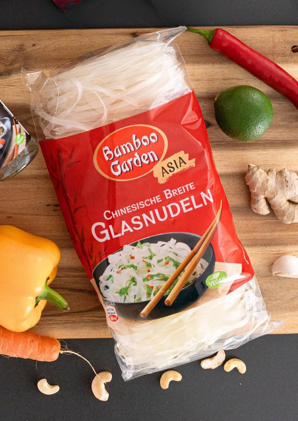 Tagliatelle cinesi larghe in vetro, 250 g (il design della confezione può variare)