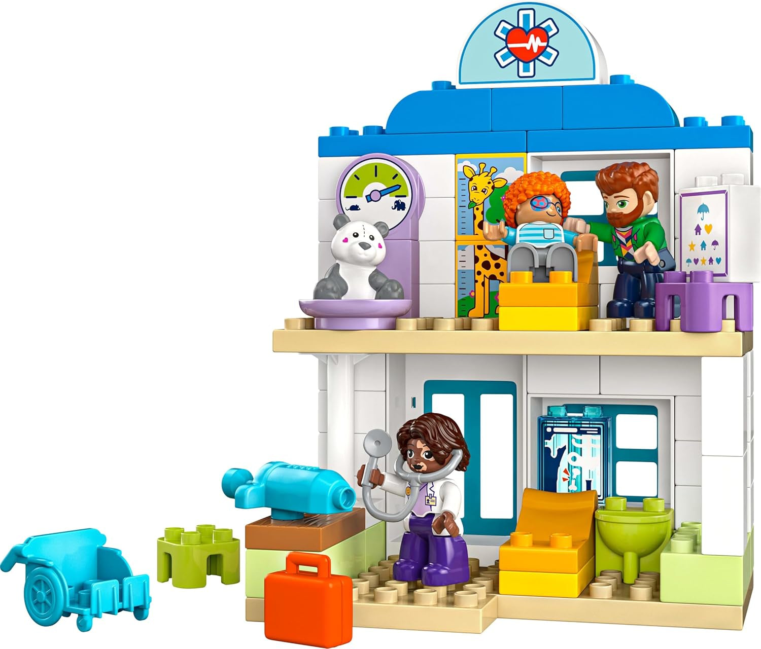 LEGO DUPLO Town Prima visita dal dottore, Giocattolo da costruzione, Set da gioco per promuovere le abilità motorie complesse, Regalo per bambini dai 2 anni in su, Giocattolo educativo, Gioco di ruolo in ospedale 10449 Set da costruzione Besuche den LEGO-Store