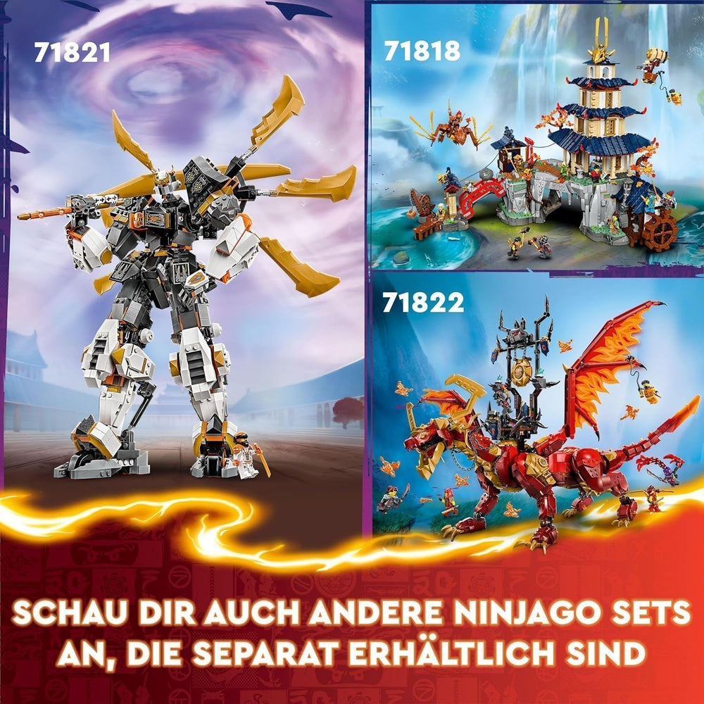 LEGO NINJAGO Cole's Titan Dragon Mech Adventure Toy per bambini Ninja Playset con 1 minifigure Regalo di compleanno per ragazzi e ragazze 12 anni Fantasy Playset 71821 Set da costruzione Beuche den LEGO-Store