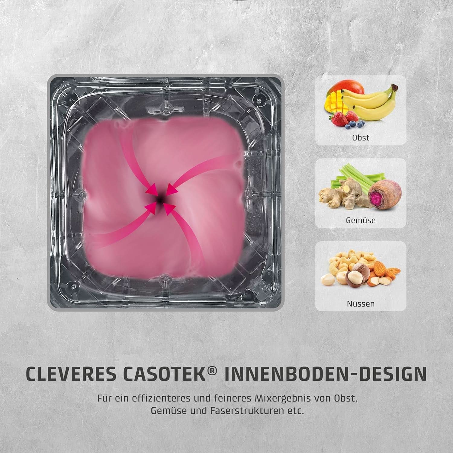 CASO Powerblender B 2000 - Robot da cucina professionale, 30.000 giri/min, 2000 Watt, miscelatore Tritan-Mix (2 L), Bpa-Frei, Pulse-, Shake-, Smoothie-Funktion, 8-Fach Messer-System Mit Titanbeschichtung Kitchen Naty Shop