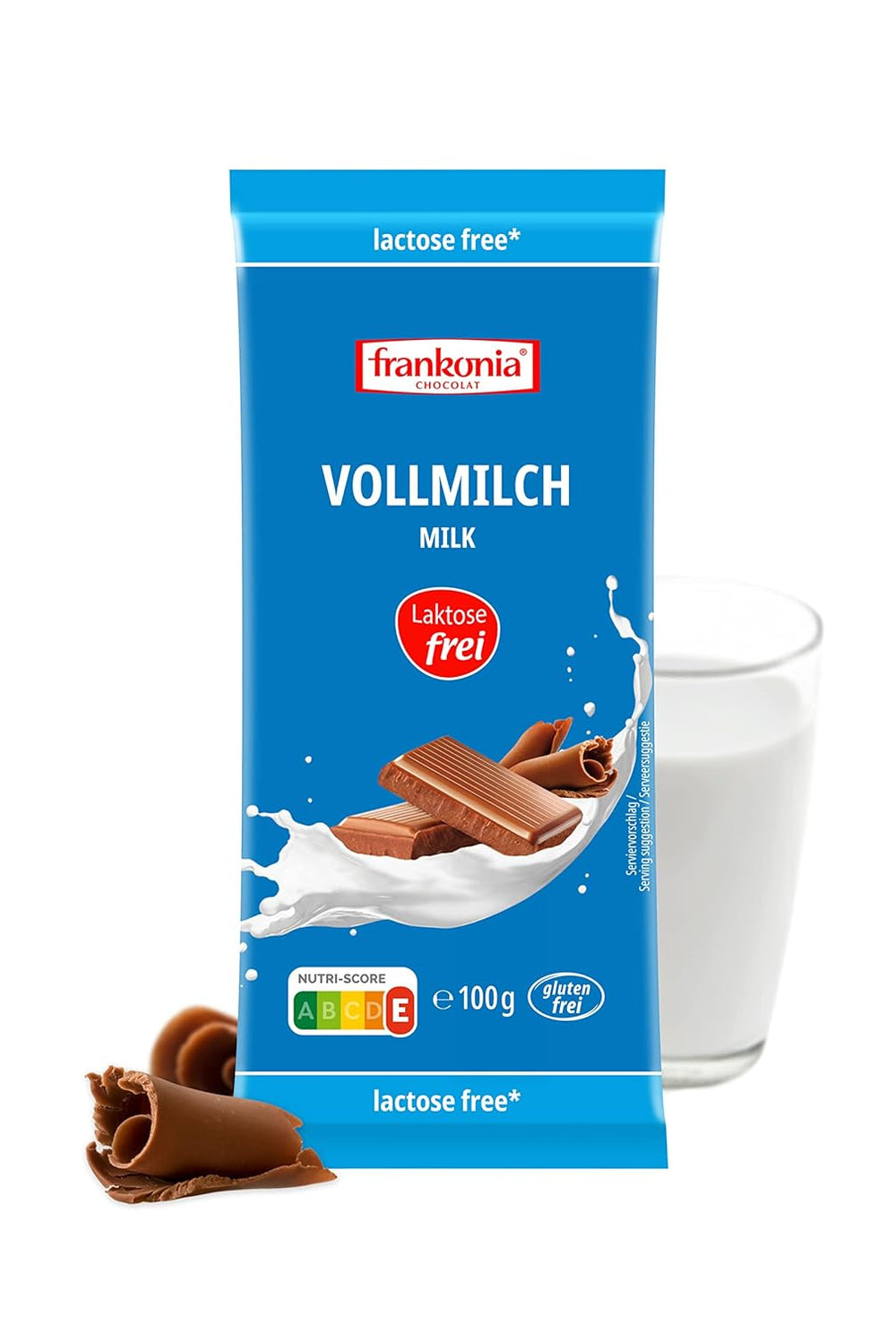 CIOCCOLATO frankonia Cioccolato al latte intero senza lattosio e glutine, 100 g