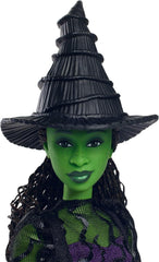 Mattel Wicked Elphaba, bambola alla moda con accessori, pelle verde, capelli intrecciati neri, varie pose possibili e abito da ballo allungabile, HXT62, [Multicolore] Naty Shop Dolls