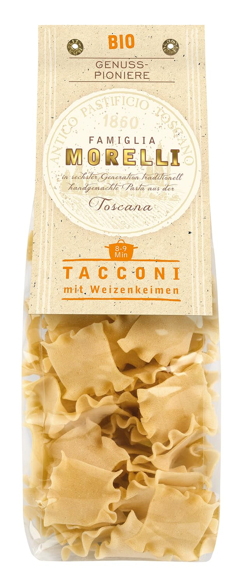 BioGourmet Pappardelle al Germe di Grano - Pasta Larga Bio per Stufati e Sughi - con Nutrienti Extra | 500 g Biologico e Vegano