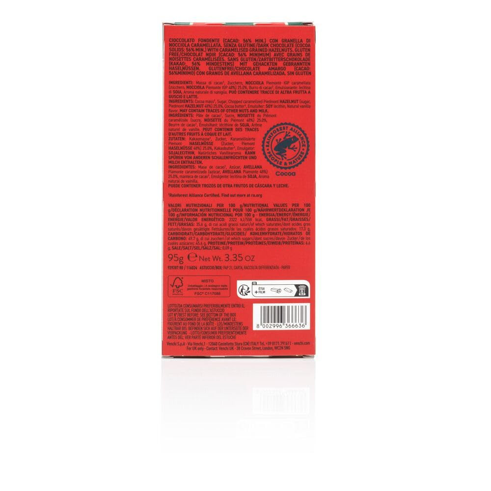 Cioccolato al latte Venchi con Nocciole intere di bosco Piemonte IGP, 100g - senza glutine