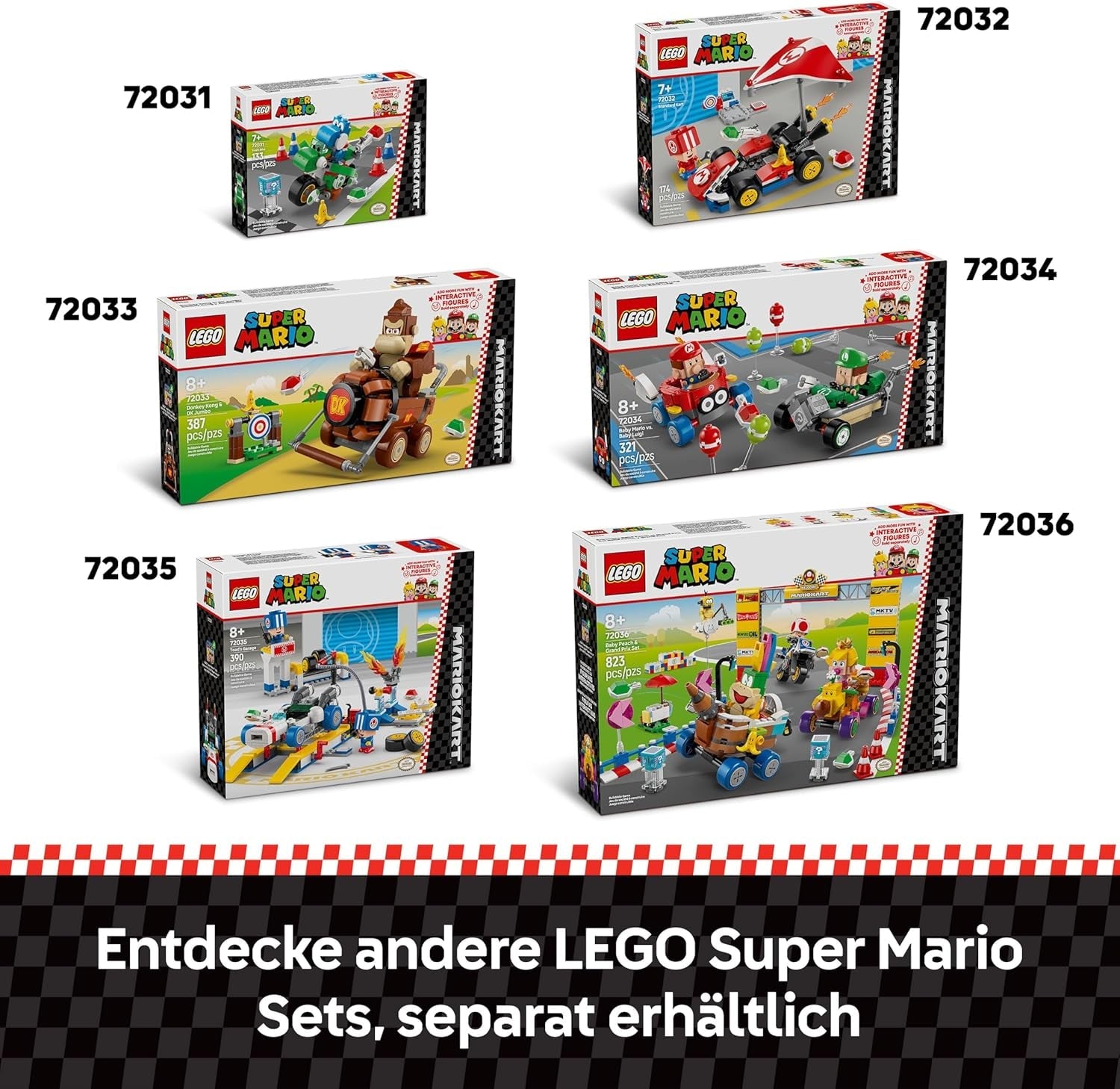 LEGO Super Mario: Mario Kart – Toad’s Garage Set, Nintendo Mechanic Toy with 2 Blue Toad Character Figures for Independent Play, Birthday Gift for Boys, Girls and Gamers Aged 8 Plus 72035