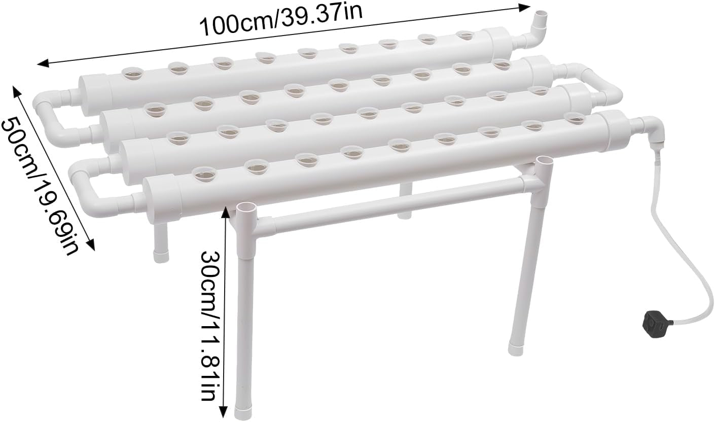 Kit di coltivazione idroponica a 3 strati 108 spazi per piantare Sistemi di coltivazione idroponica fuori suolo Sistema di coltivazione idroponica in tubi per verdure (strato singolo con 36 fori)