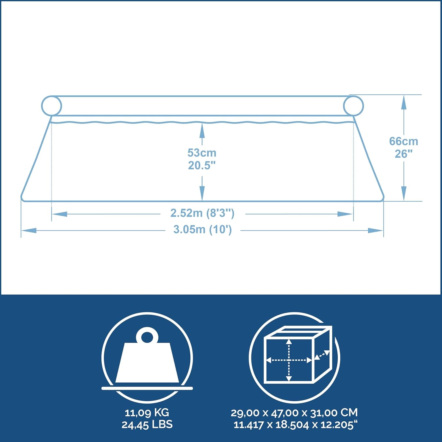 Piscină supraterană Bestway Fast Set fără pompă 305 x 66 cm, albastră, rotundă (57456)