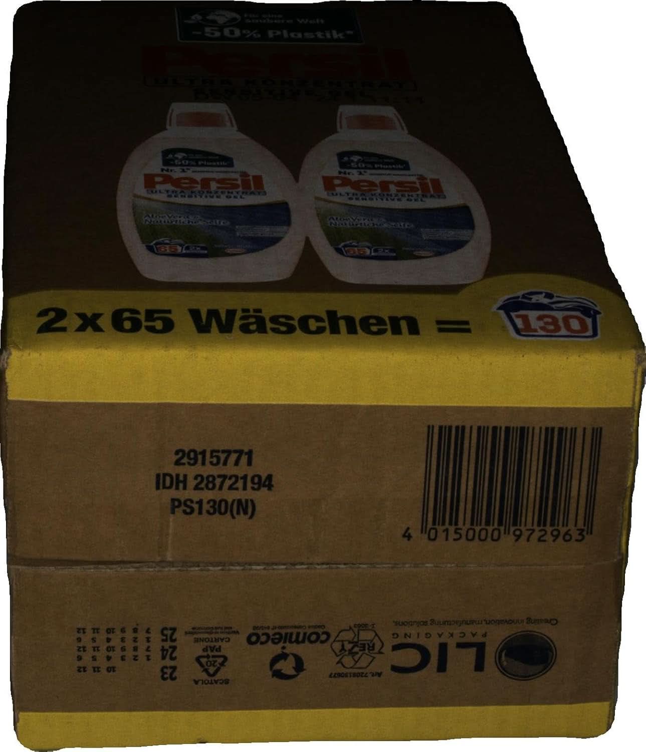 Persil Ultra Concentrate Sensitive Gel (130 lavaggi), Detersivo liquido per allergie e neonati in un flacone più piccolo per meno plastica, Rimuove le macchie difficili, Dermatologicamente testato Detersivi per bucato Naty Shop