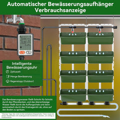 Hängende Vertikale Wand Pflanze, Vertikale Pflanzenwand Balkonbar Pflanzenwand Indoor mit Smart-Timer und Wasserpumpe Blumentopf Wand für Hof Garten Balkon Home Decor