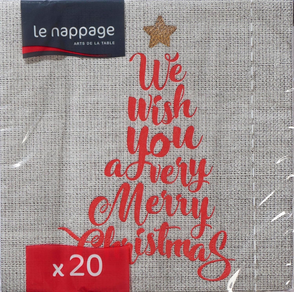 20 șervețele din bumbac, 33 X 33 Cm, 3 straturi, Tree Text