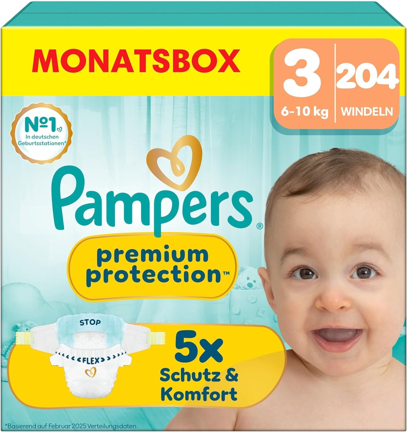 Protezione Premium Pampers taglia 6, 144 pannolini, 13 kg-18 kg, la nostra protezione n. 1 per la pelle e le perdite