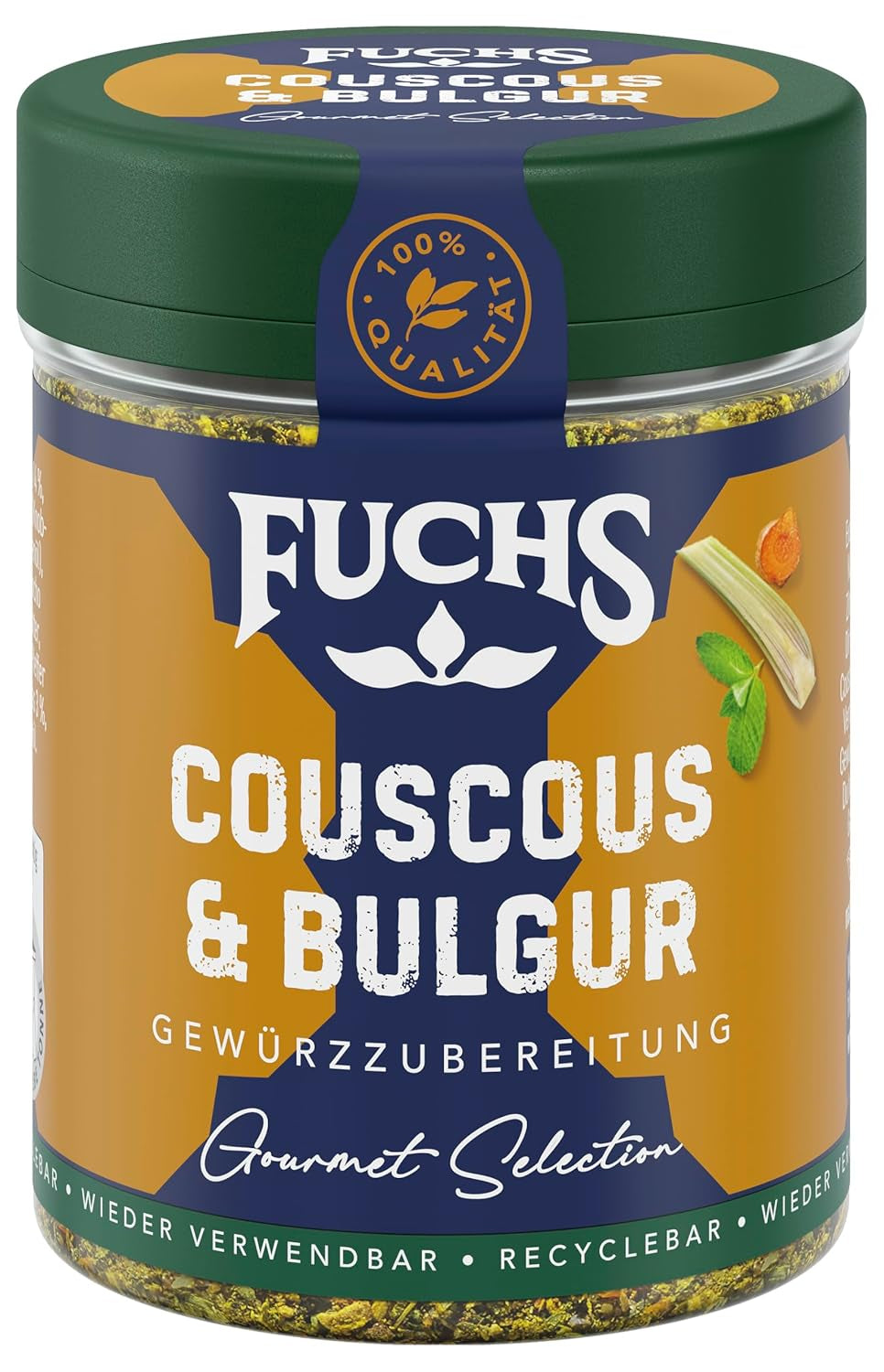 Fuchs Spices Gourmet Selection Medio Oriente/Africa - Miscela di spezie per couscous e bulgur Miscela di spezie ricaricabile per condire piatti vegani a base di bulgur 55g