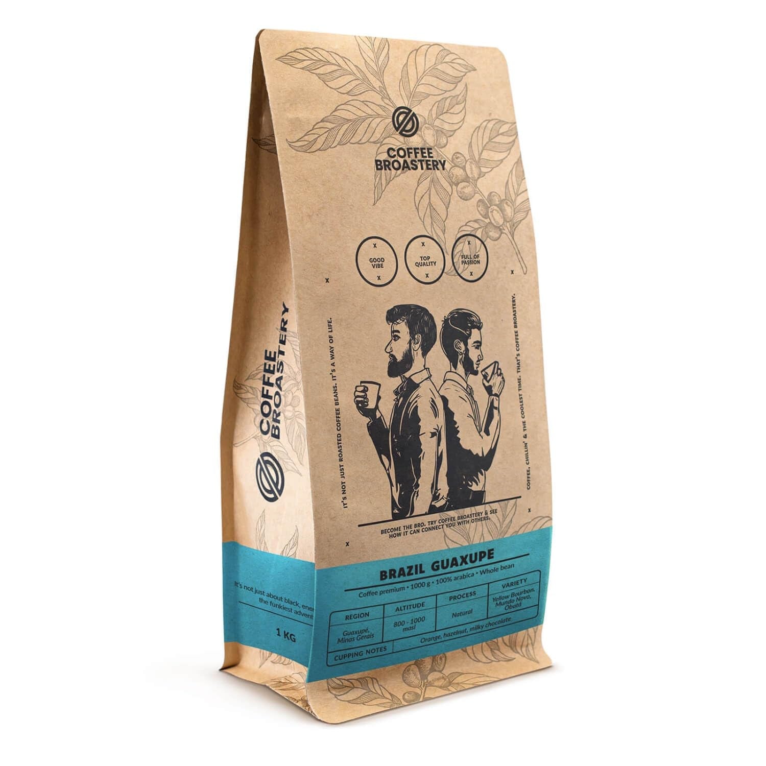 Set boabe de cafea 2x1kg 2000g | Guaxupe brazilian | Cafea braziliană | Cafea specială | Proaspăt prăjită | Prăjitorie artizanală de cafea