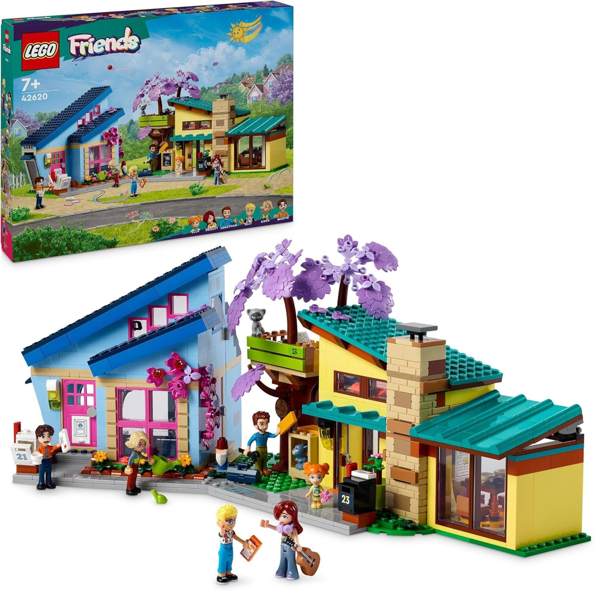 LEGO Friends Casa familiare Olly e Paisley, Casa delle bambole con personaggi e accessori, Set casa a due piani e casa sull'albero, Regalo creativo per ragazze e ragazzi di 7+ anni 42620 Set da costruzione Besuche den LEGO-Store Single