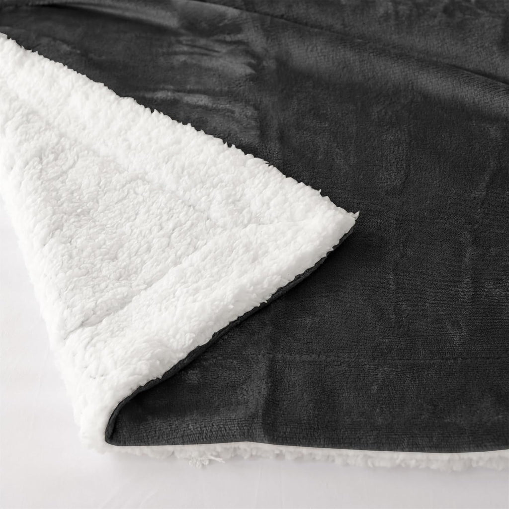 Cosy pătură 150X200Cm negru Fleece pătură Living pătură Sherpa canapea arunca canapea pătură Warm Winter Soft (negru, 150X200Cm) Paturi si Cuverturi Good Nite