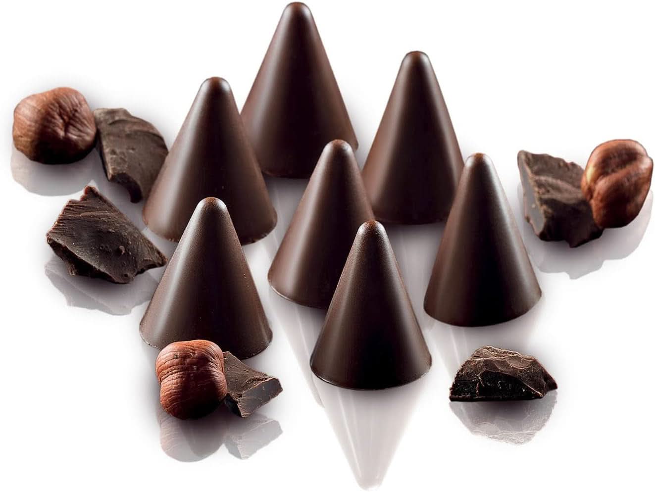 Silikomart Forma Pralina in Silicone Cono Ø 2,6 x H 2,8 cm, 7,5 ml, 15 cavità (SCG20) Cucina Naty Shop