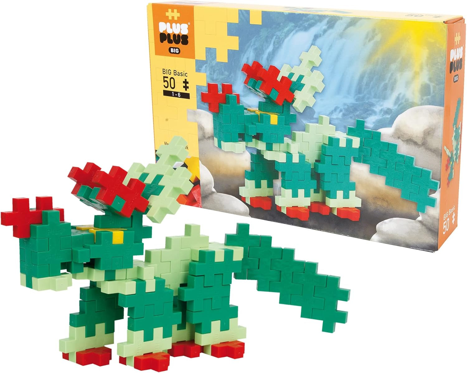 Plus-Plus 9603210 Geniales Konstruktionsspielzeug, Open Play Big Basic Mix, Bausteine-Set, 100 Teile, Mehrfarbig, Mehrfarbig