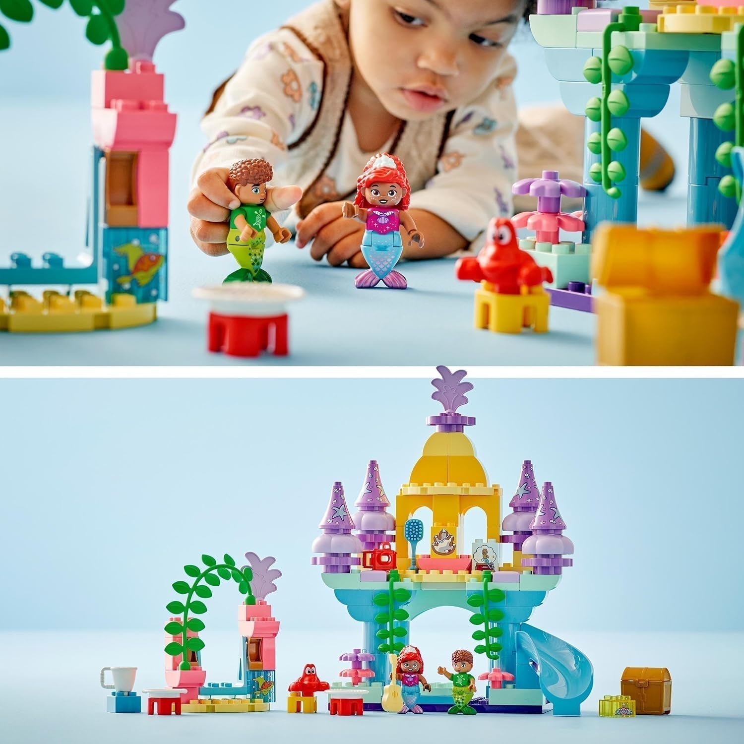 LEGO DUPLO | Disney Il magico palazzo sottomarino di Ariel, giocattolo educativo per la sirena Ariel, castello sottomarino per bambini dai 2 anni in su 10435 Set da costruzione Besuche den LEGO-Store