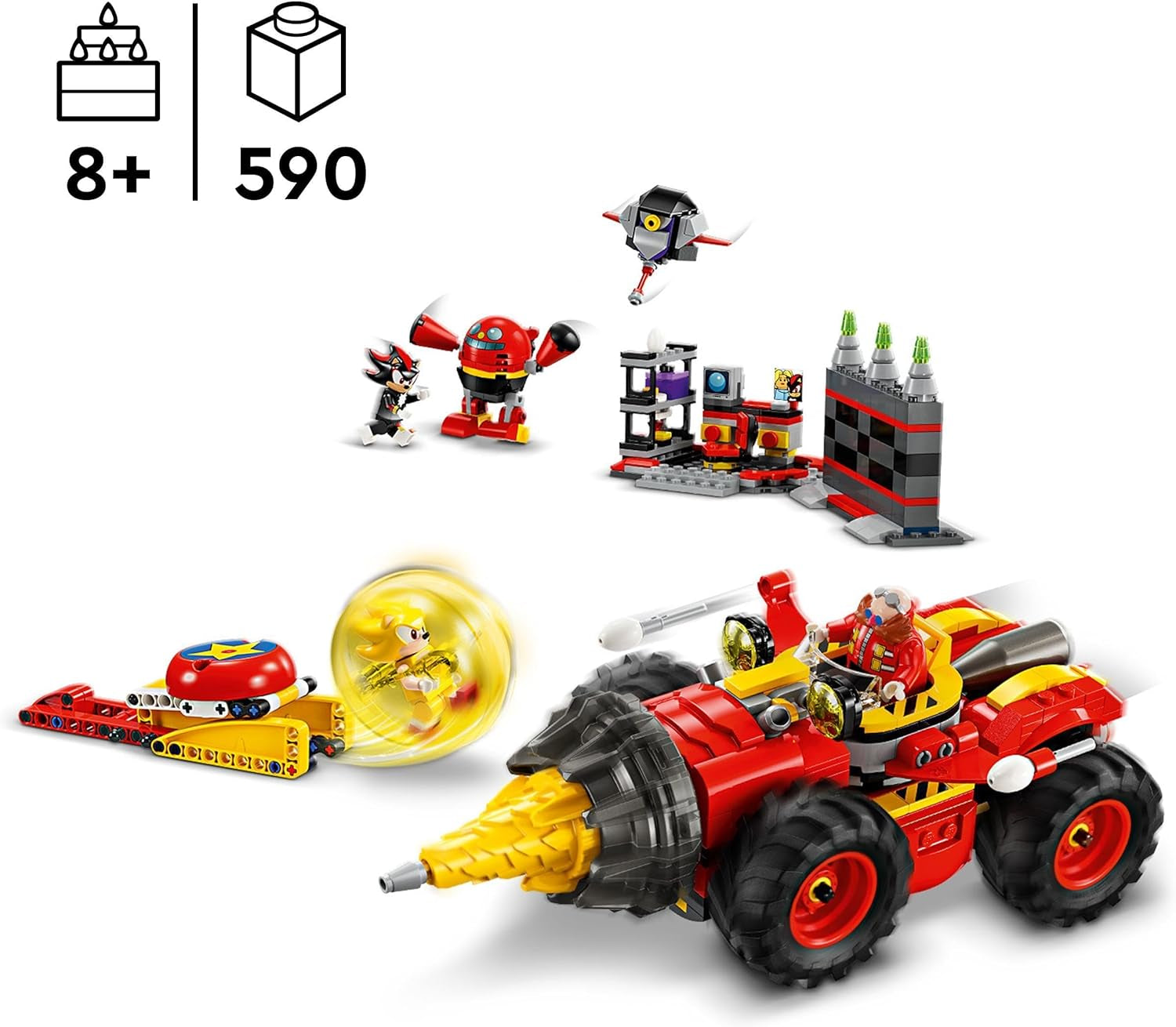 LEGO Sonic il riccio Super Sonic Vs. Egg Drillster Adventure Set videogioco regalo per bambini Shadow e il dottor Eggman Set per ragazzi e ragazze 8 anni 76999 Set da costruzione Besuche den LEGO-Store