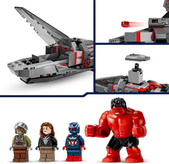 LEGO Marvel Resa dei conti tra Capitan America e Hulk Rosso Regalo per bambini Jet Set costruibile Giocattolo da supereroe per ragazzi e ragazze Giocattolo da costruzione Avventura di 8 anni 76292 Set da costruzione Besuche den LEGO-Store