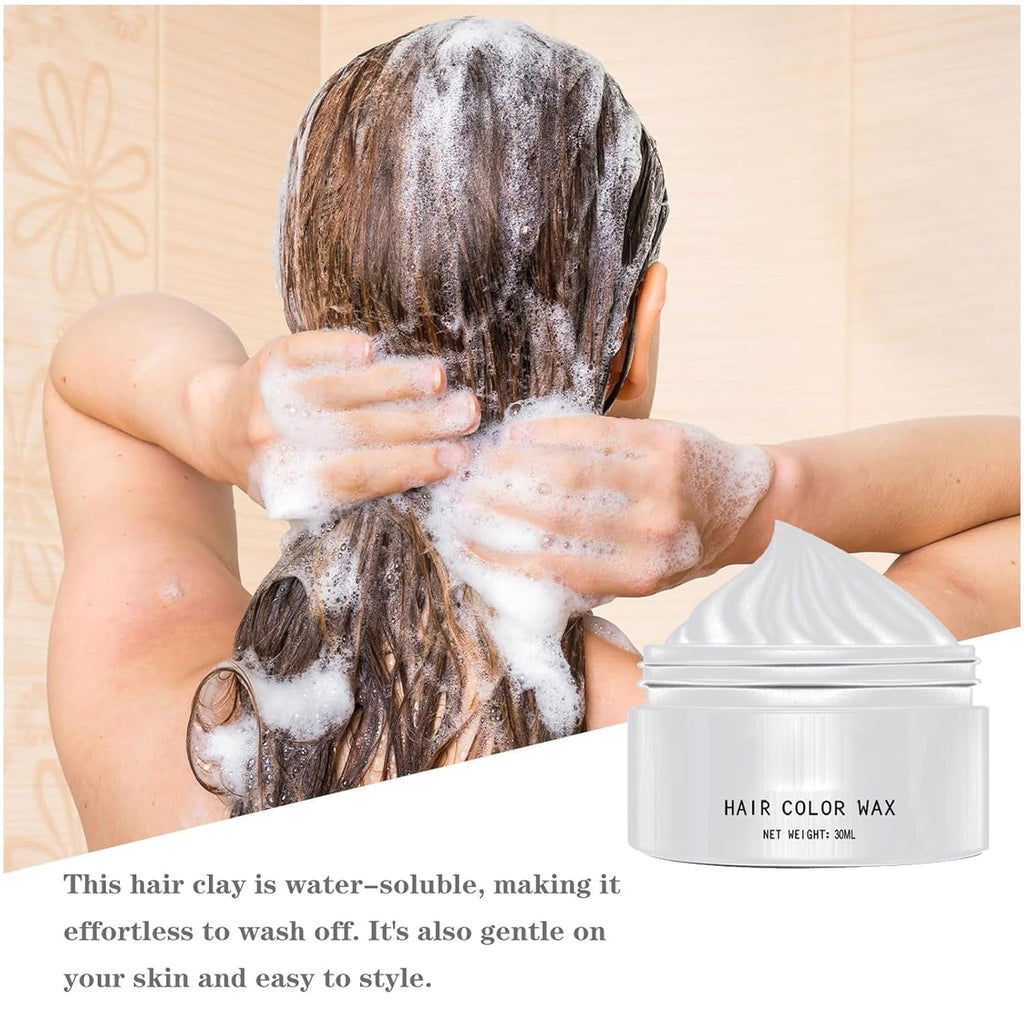 Vopsea de păr albă naturală, Vopsea de ceară de păr albă, Vopsea de păr naturală unisex albă, Vopsea de păr albă, Ceară de păr pentru petrecere Cosplay Halloween, Vopsea de păr Ceară de păr pentru petrecere, 30ML Vopsea pentru par Naty Shop