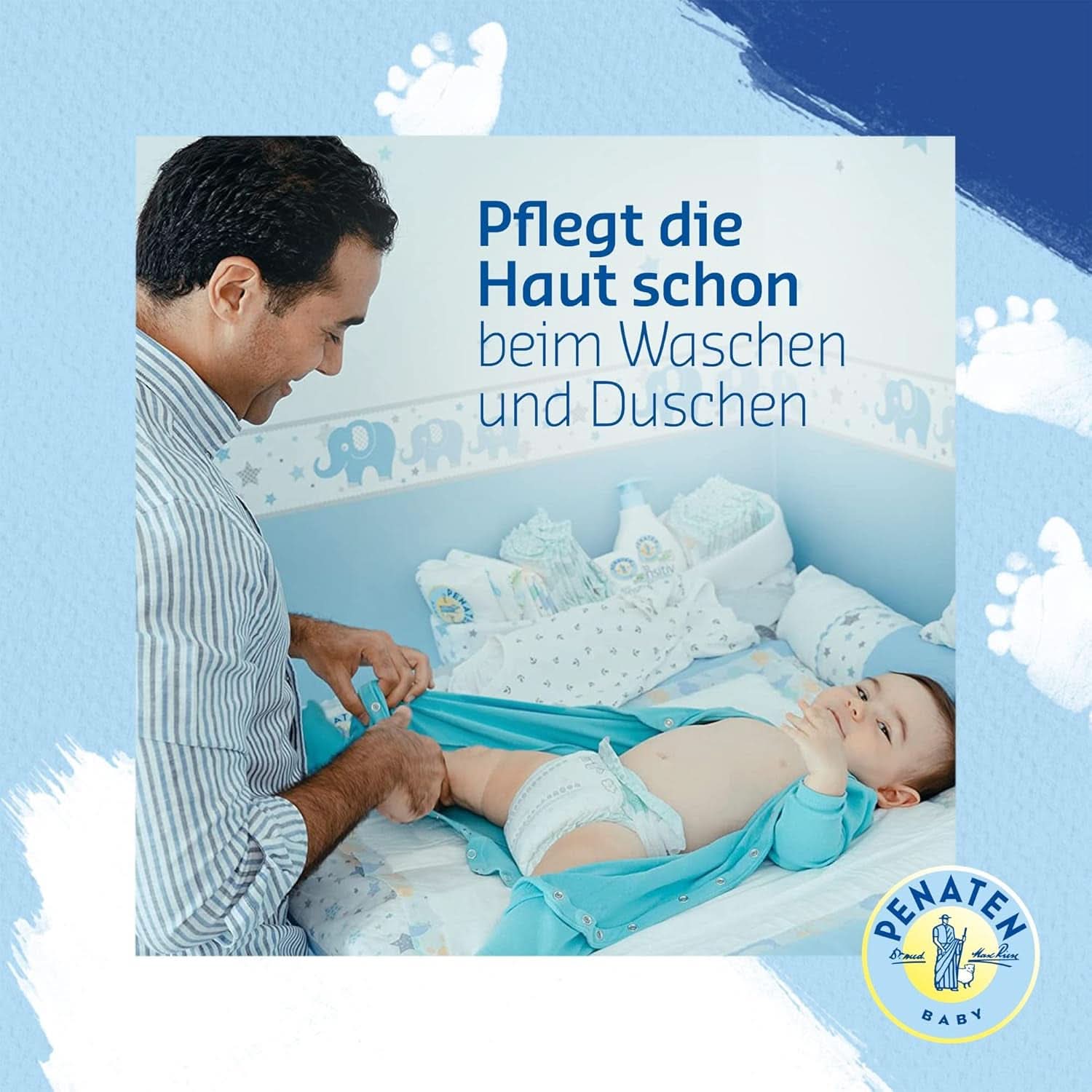 PENATEN Wash & Shower Cream (400 Ml), gel doccia e shampoo per neonati, formulato senza parabeni e coloranti Mamma e Bambino Naty Shop