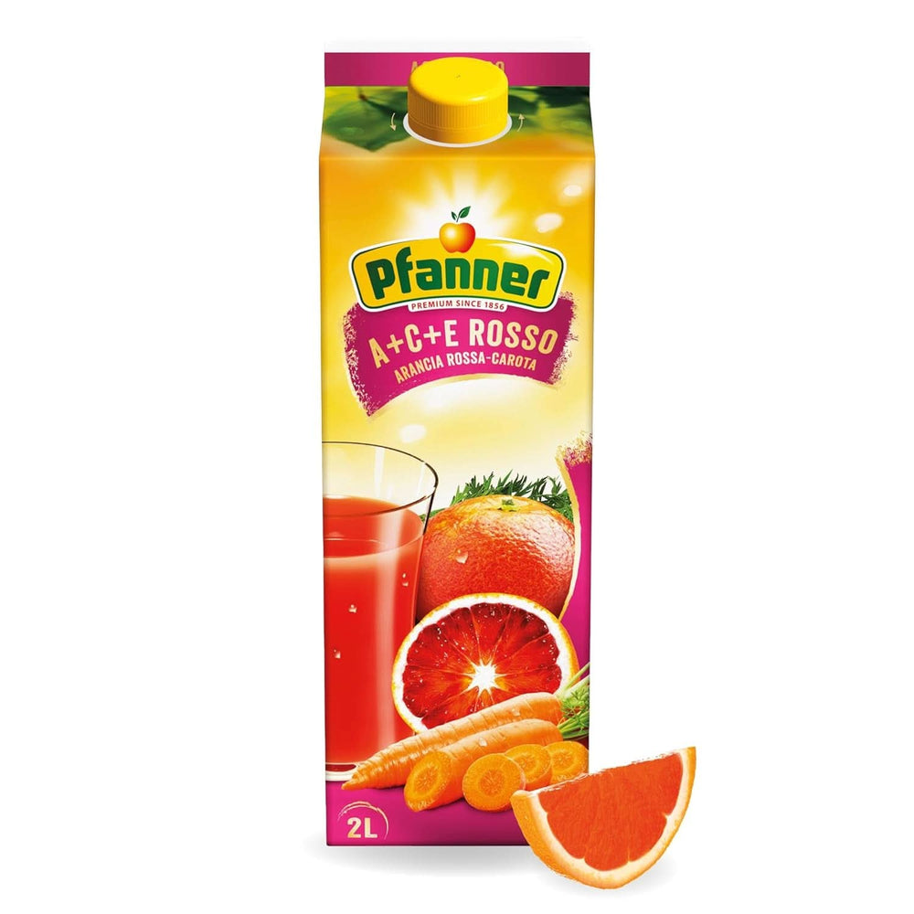 Pfanner 100% suc de mere tulbure natural (1 x 2 litri) - Mere presate direct - Suc de fructe fără adaos de zahăr Bauturi fara alcool Naty Shop 2 L (1Er Pack) A+C+E Rosso