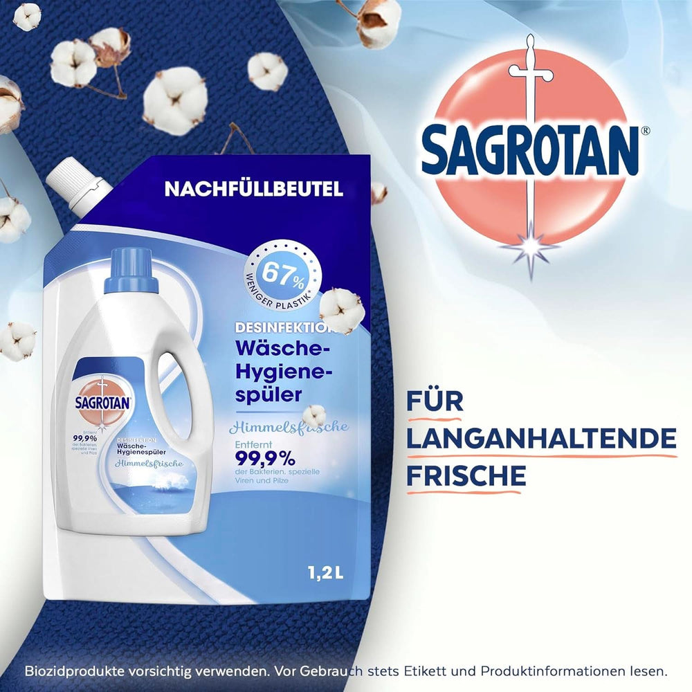 Sagrotan Detersivo per l'igiene del bucato Sky Fresh Ricarica - effetto disinfettante, per un bucato igienicamente pulito e fresco Detersivi per bucato Naty Shop