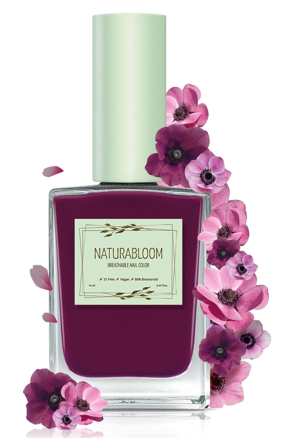 Smalto beige ad asciugatura rapida (Moon Dust) - smalto naturale con formula vegana - traspirante, sostenibile e di lunga durata, 14 ml