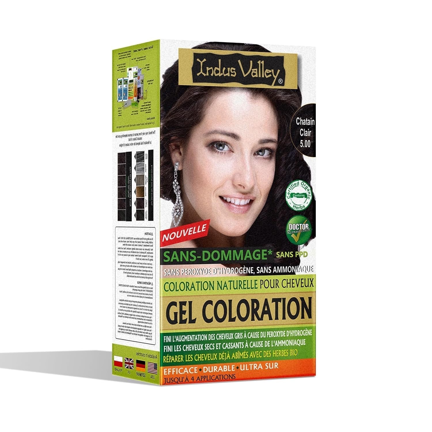 Indus Valley Natural Damage Free Gel Hair Colour | Fără amoniac, vegan și fără cruzime | Până la 100% acoperire gri, rezultate de lungă durată | Castaniu deschis 5.0 (20 gram + 200 ml) Vopsea pentru par Naty Shop Maro deschis