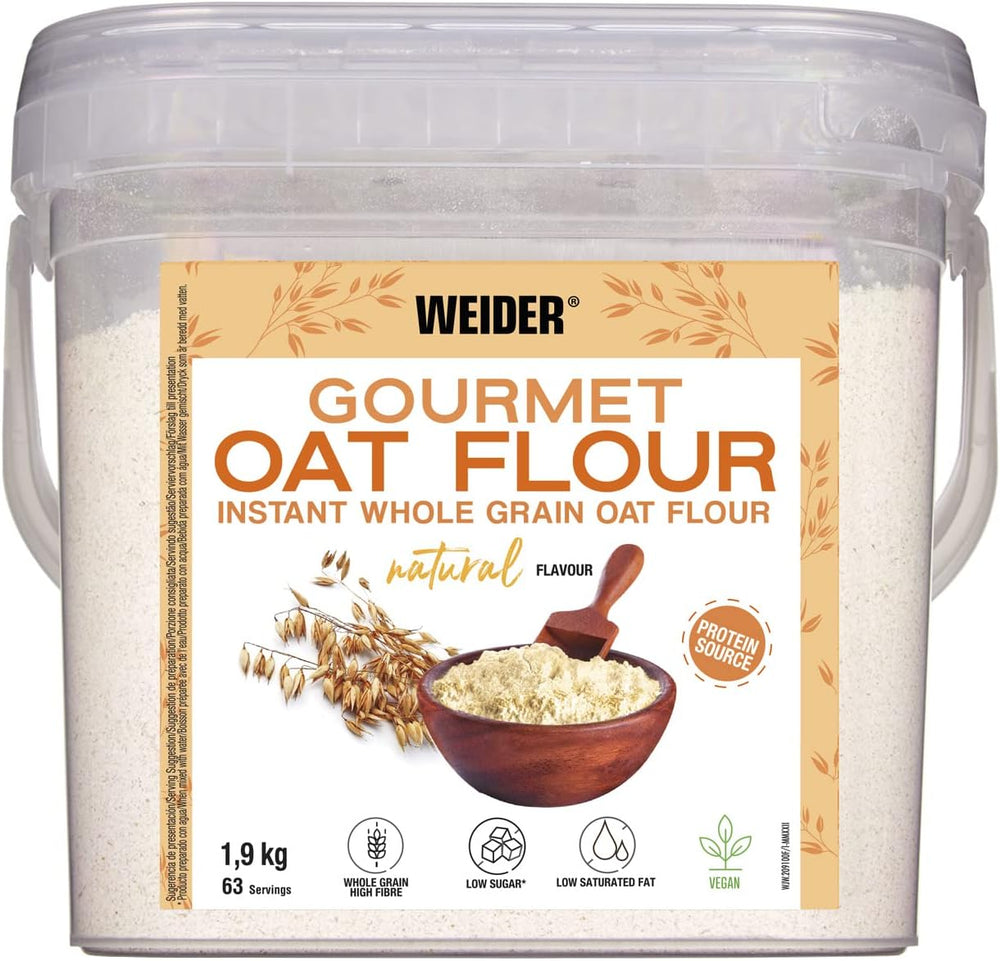 Weider Gourmet Farina d'Avena (1,9 kg) gusto brownie. Farina d'avena integrale. Fonte proteica a basso contenuto di zuccheri.