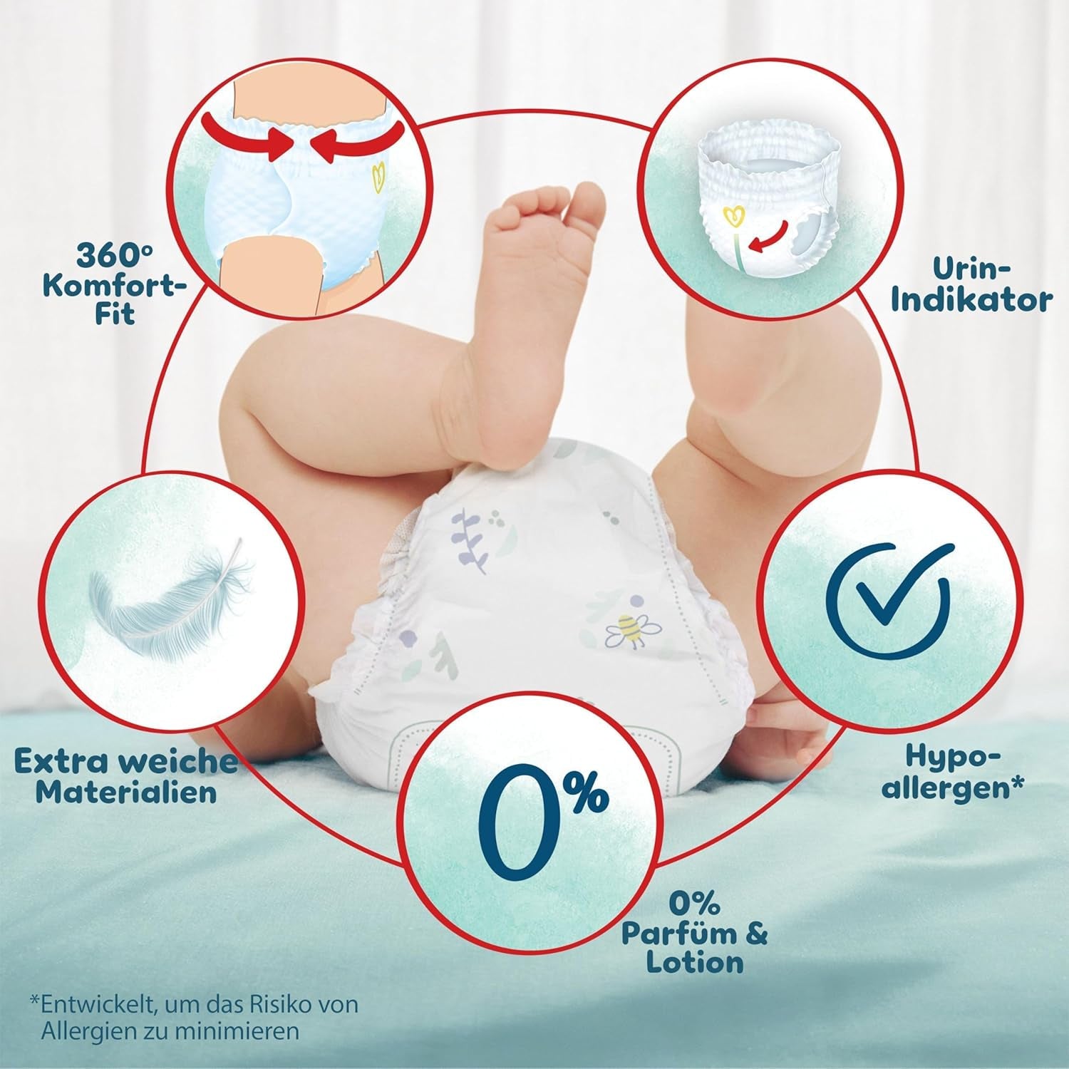 Pannolini Pampers Harmony Pants taglia 5, 144 pz, 12 kg-17 kg, protezione delicata della pelle e comfort a 360°