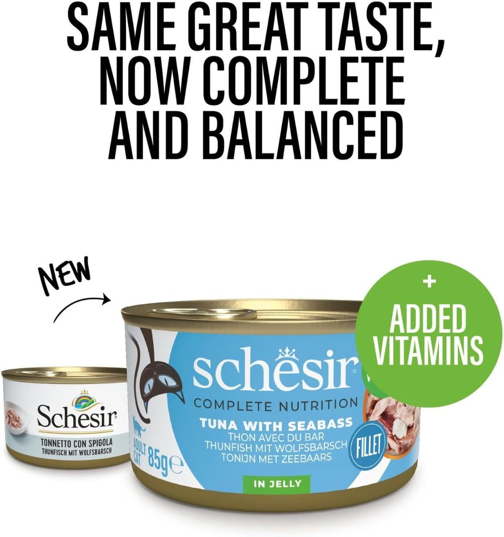 Ton spinos în jeleu, hrană umedă completă pentru pisici, la conservă, cu vitamine adăugate, 100% natural, 6 x 85 g