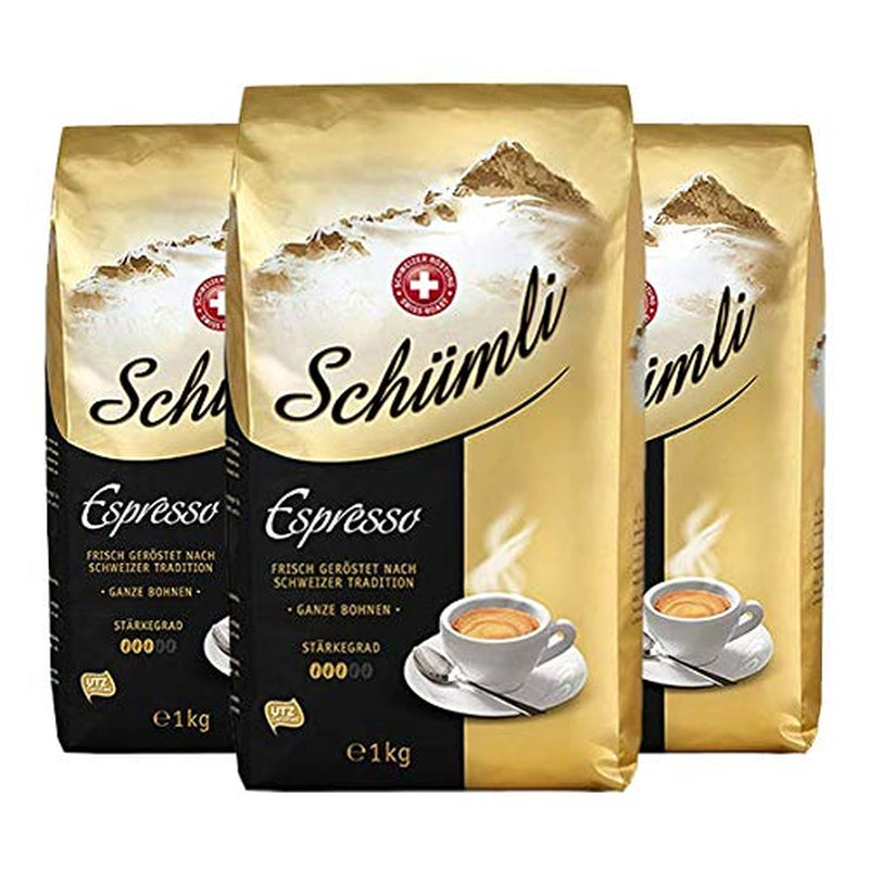 Boabe de cafea întregi Schuümli Espresso 1kg, pachet de 3 (3 x 1000 g)