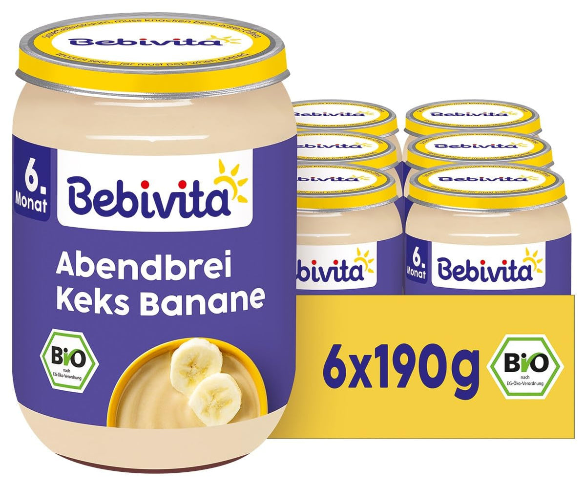 Terci de seară cu biscuiți și banane, 190g, pachet de 6 (6x190g)