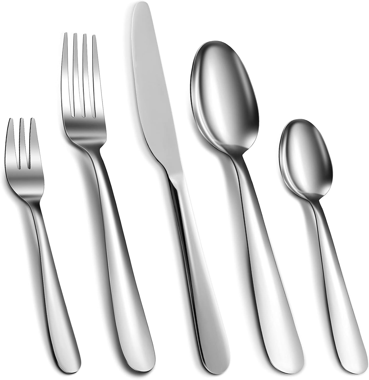 Set de tacâmuri din oțel inoxidabil, 30 sau 60 de piese Bucatarie Naty Shop Argintiu 30 de piese