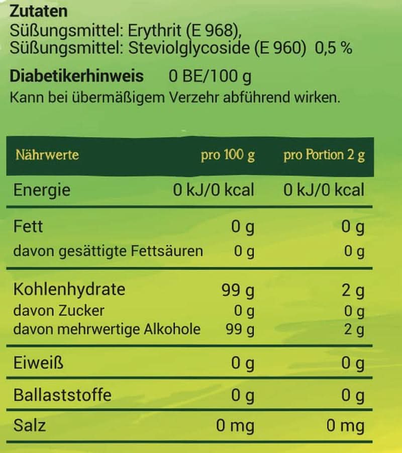 Steviola | Dolcificante alla stevia | Dolcificante senza calorie, 300 grammi Dolcificanti Naty Shop