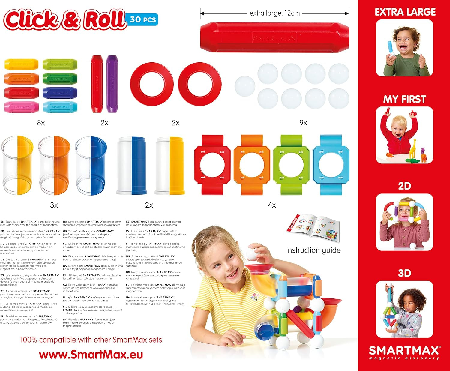 SMX404 Magnet-Konstruktionsbaukasten, da 3 anni a 99 anni, Mehrfarbig, Pequeño