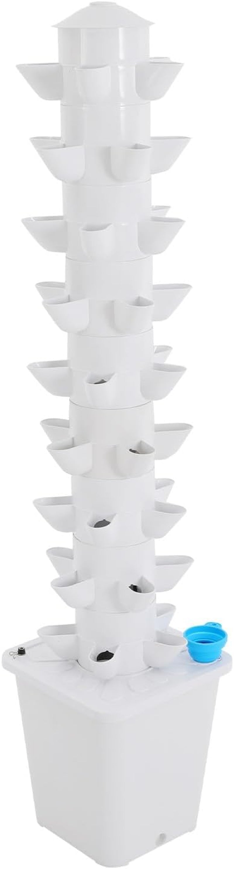 Sistema idroponico Torre idroponica Giardino di erbe aromatiche per interni Sistema di coltivazione idroponica con 45 posizioni di piantagione Pompa dell'acqua Serbatoio dell'acqua 20 litri verticale per fiori e verdure