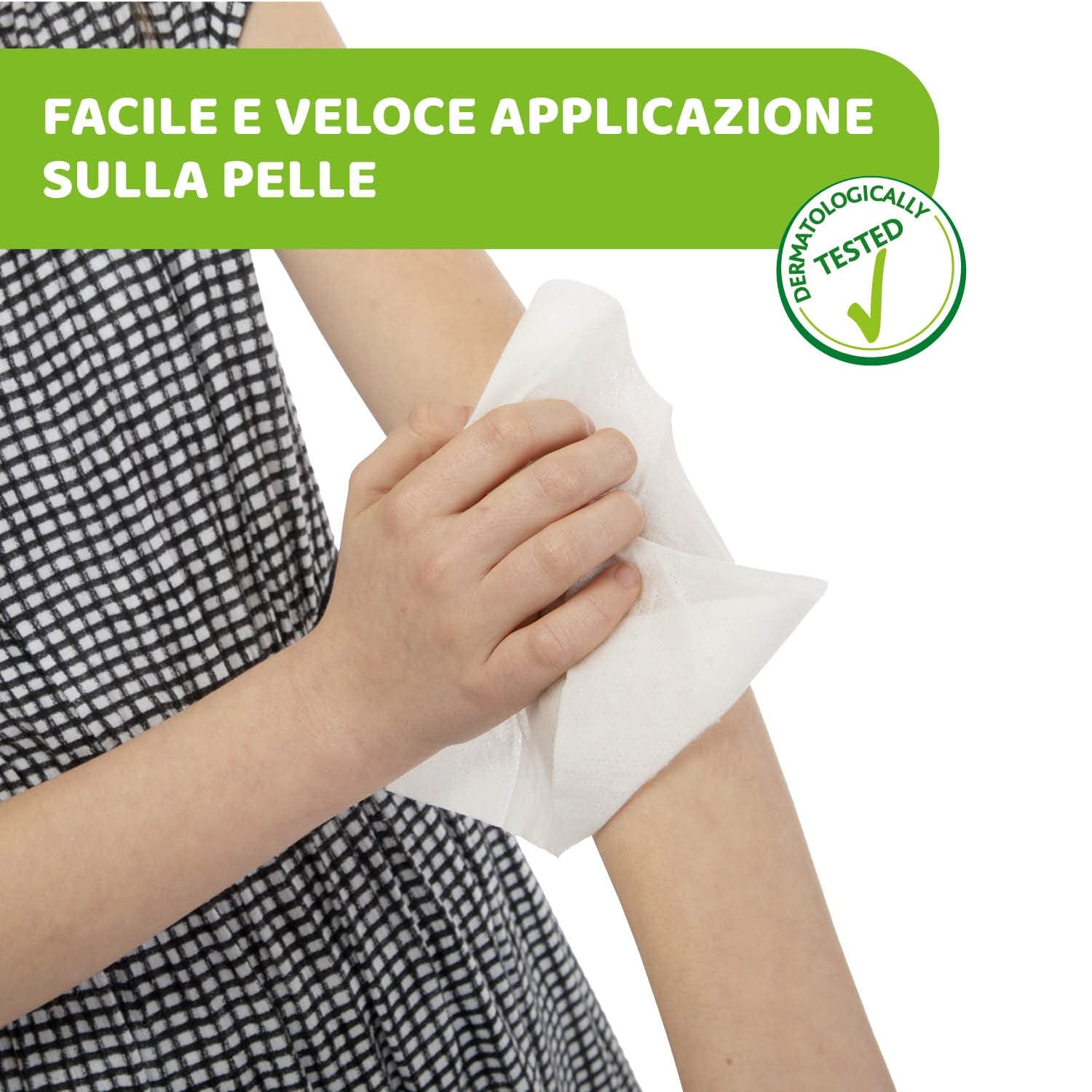 Salviettine umidificate protettive Chicco NaturalZ, confezione da 20. Protezione estiva naturale con citronella ed eucalipto, protezione giorno e notte.