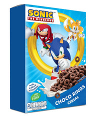 Sonic Choco Rings anelli di cioccolato ai cereali, grano, avena e mais per una colazione perfetta, con aggiunta di vitamine, 1 confezione (1 x 350g)