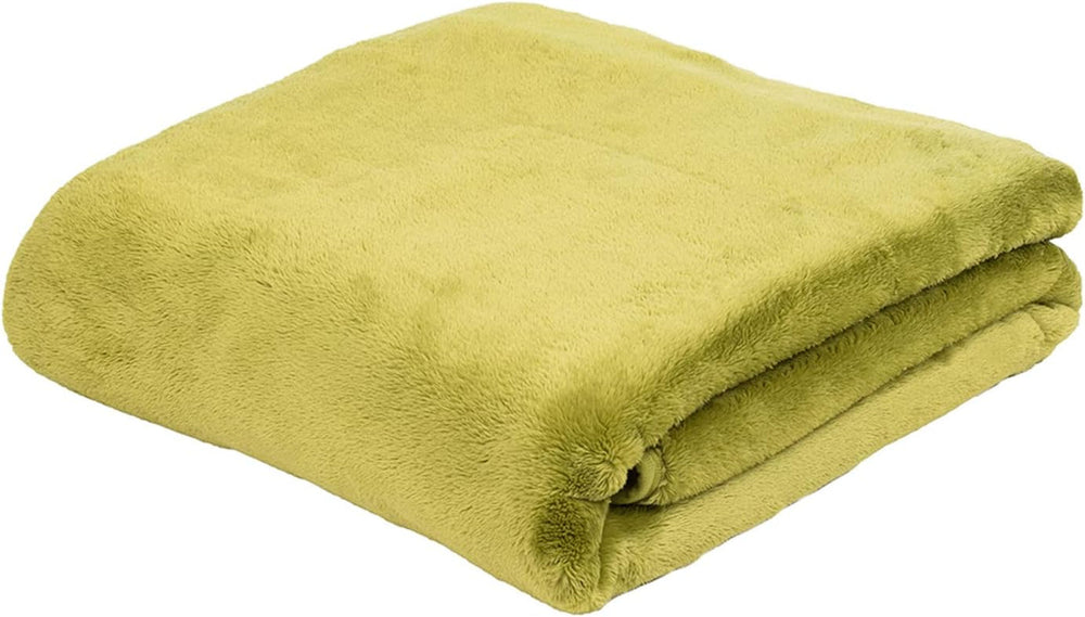 Gözze - Comoda coperta Premium Cashmere-Feeling, 500 G/M², 180 X 220 cm - senape Letti e coperte Besuche den Gözze-Store Lime Green 180 X 220 cm