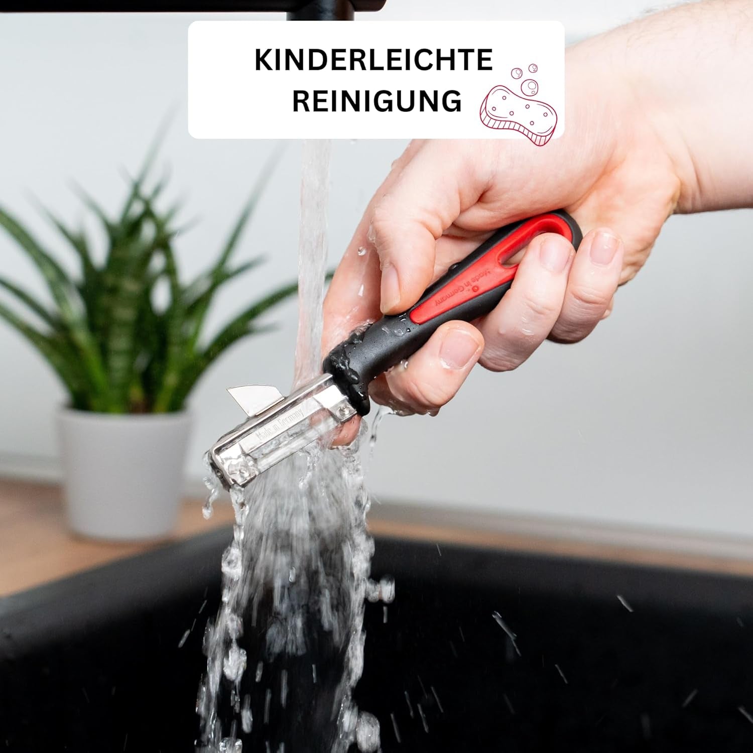 Westmark 29092270 Sparschäler Gallant, Pp/Tpe/Edelstahl, Nero / Rosso, 16,5 X 3,7 X 2 Cm Pelapatate Naty Shop