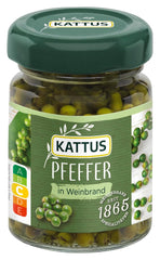 - Grüner Pfeffer in Weinbrand | Ganzer, eingelegter Pfeffer zum Würzen von Saucen | 50 g in vetro