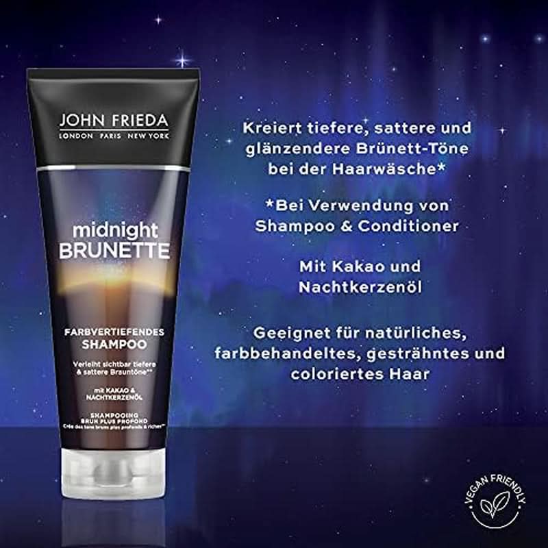 John Frieda - Midnight Brunette Shampoo, 250 ml Duș și baie Naty Shop