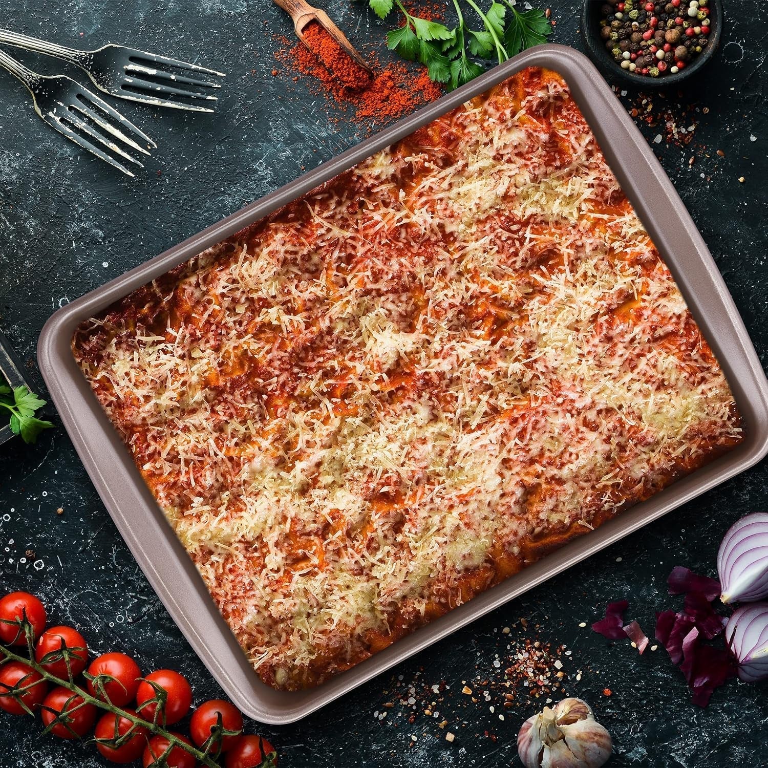 Teglia Relaxdays, Antiaderente, 4 Litri, Acciaio al Carbonio, Marrone Stampi e teglie Naty Shop