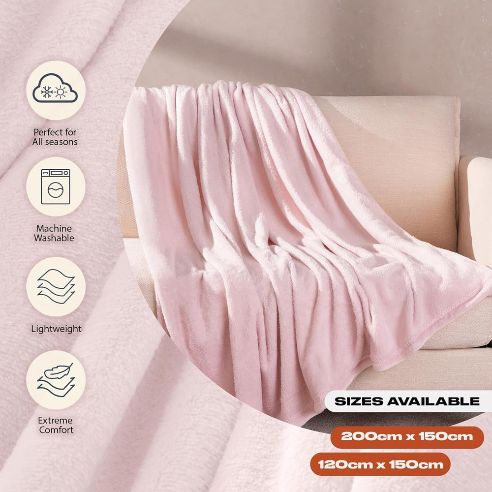 Coperta in pile di flanella Brentford, extra morbida, grande, soffice, calda, copriletto per camera da letto, letto singolo, divano, divano, rosa cipria - 120 x 150 cm Letti e coperte Beuche den Brentfords-Store